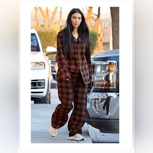 SKIMS FLEECE SLEEP SET/JASPER BUFFALO CHECK/ 4X/ NWT